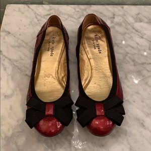 Kate Spade red patent flats